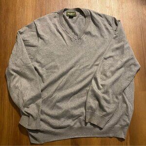 Eddie Bauer Mens Pullover Sweater tan Crew Neck Cotton/Cashmere Long Sle…